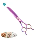 KELO Oem New Titanium-plated Curved Blade Pet Hair Grooming Thinning Scissors