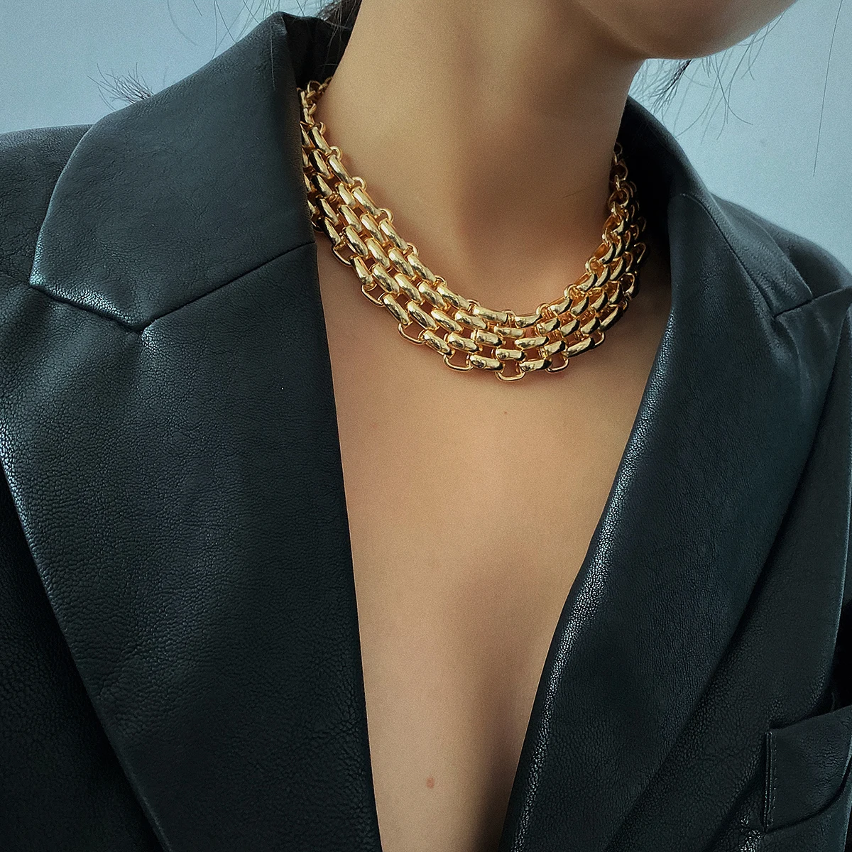 SHIXIN Beautiful Charm Necklaces Gold Color Silver Color Thick Chunky Thick Chunky Choker Necklaces for Women Jewelry
SHIXIN Beautiful Charm Necklaces Gold Color Silver Color Thick Chunky Thick Chunky Choker Necklaces for Women Jewelry