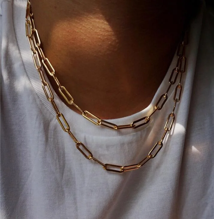 Chocker Gold Plated Chain Necklaces Ink Sterling Silver Jewelry Paper Clip Necklace, Picture
Chocker Gold Plated Chain Necklaces Ink Sterling Silver Jewelry Paper Clip Necklace, Picture
