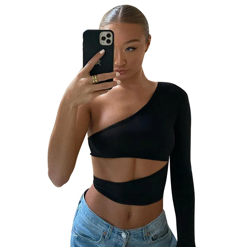 2021 new arrivals spring collection women one shoulder design hollow fashion sexy crop top
2021 new arrivals spring collection women one shoulder design hollow fashion sexy crop top