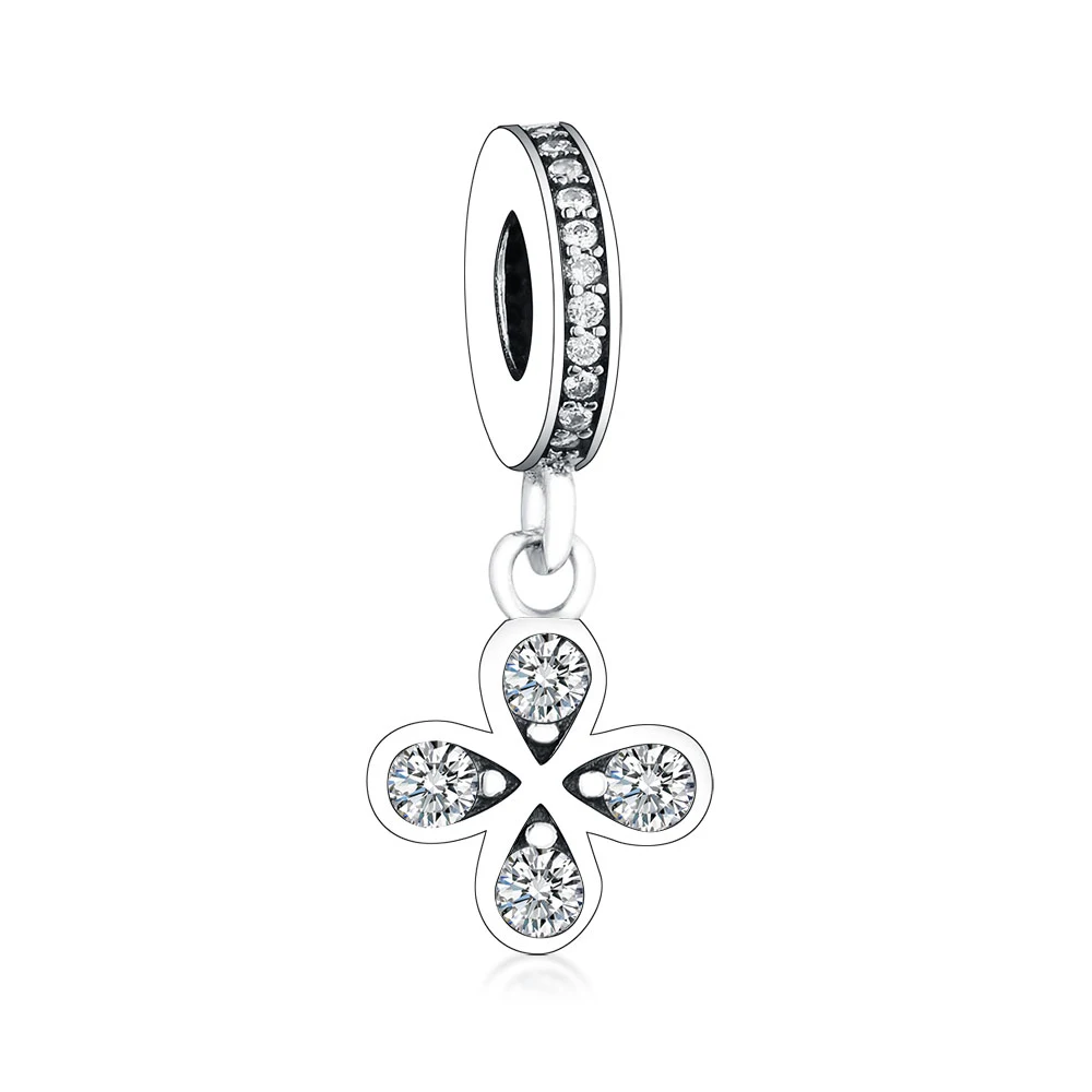 New 925 Sterling Silver Zircon Four Leaf Clover Flower Pendant Beads Charms Fit Original Pandora Bracelet Jewelry
New 925 Sterling Silver Zircon Four Leaf Clover Flower Pendant Beads Charms Fit Original Pandora Bracelet Jewelry
