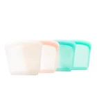 Bag Storage LFGB Approval 100% Platinum Food Grade Silicone Snack Bag Portable Silicone Food Storage Bag