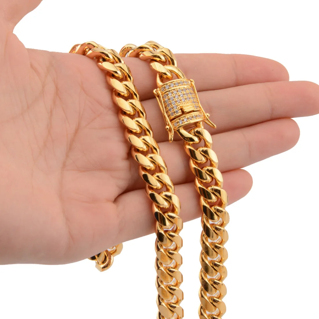 18K Gold Plated Stainless Steel Cuban Chains Zircon Chain Necklace For Men Miami jewelry stainless steel necklace chains bulk
18K Gold Plated Stainless Steel Cuban Chains Zircon Chain Necklace For Men Miami jewelry stainless steel necklace chains bulk