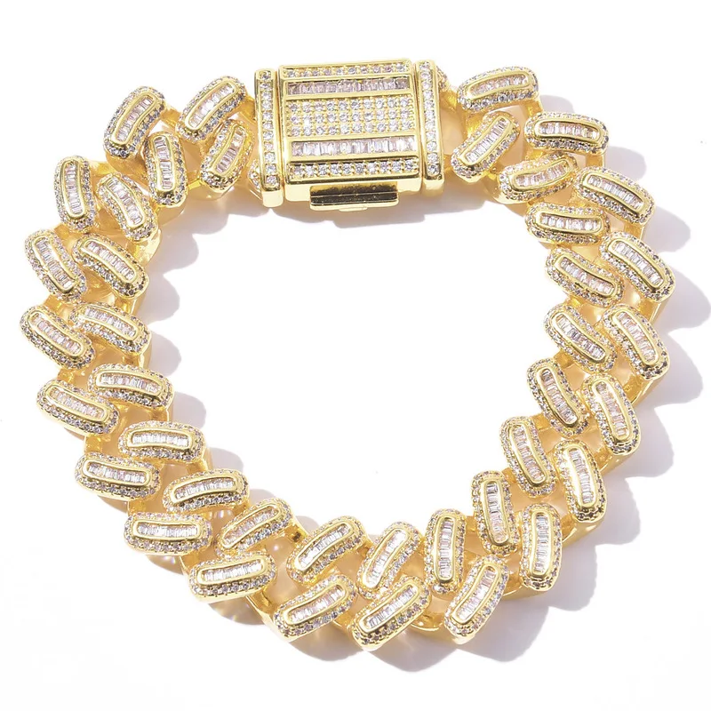 Hot Selling Custom Iced Out 12MM Cuban Link Chain Hip Hop Baguette CZ Bracelet For Men Women
Hot Selling Custom Iced Out 12MM Cuban Link Chain Hip Hop Baguette CZ Bracelet For Men Women