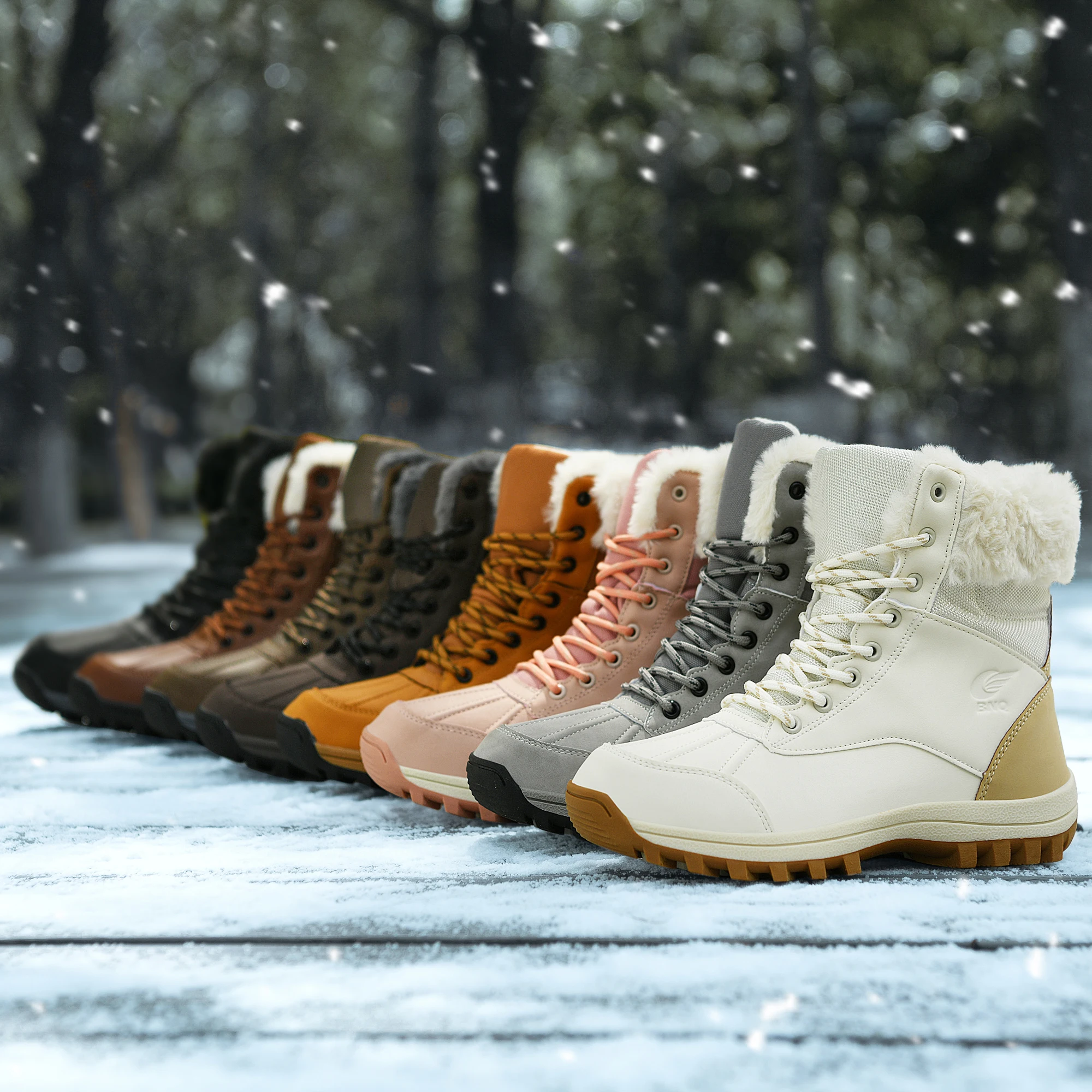 Wholesale Unisex couple high top outdoor daily Plush warm lace up over ankle fashion trend winter snow boots, Picture
Wholesale Unisex couple high top outdoor daily Plush warm lace up over ankle fashion trend winter snow boots, Picture