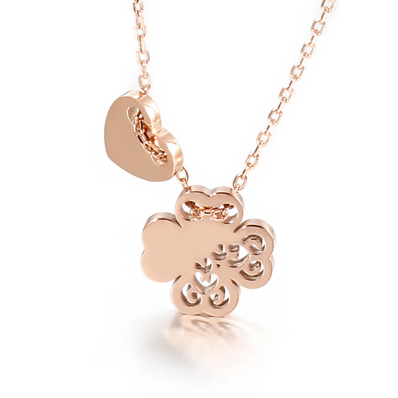 Fashion Heart And Four Leaf Clover Stainless Steel Necklace Link Chain Women Necklace, Other
Fashion Heart And Four Leaf Clover Stainless Steel Necklace Link Chain Women Necklace, Other