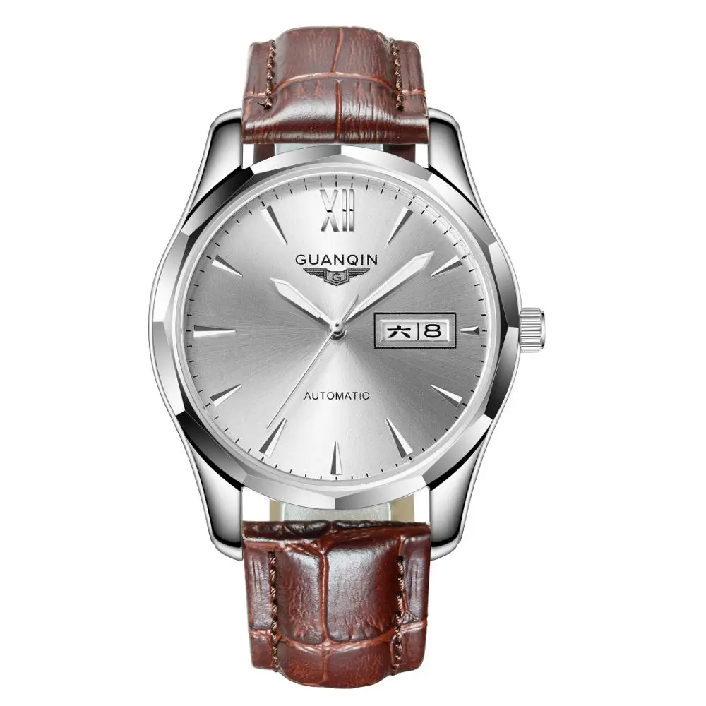 GUANQIN GJ16034 Brown Silver luxury crown logo waterproof stainless steel mechanical man reloj watch
GUANQIN GJ16034 Brown Silver luxury crown logo waterproof stainless steel mechanical man reloj watch