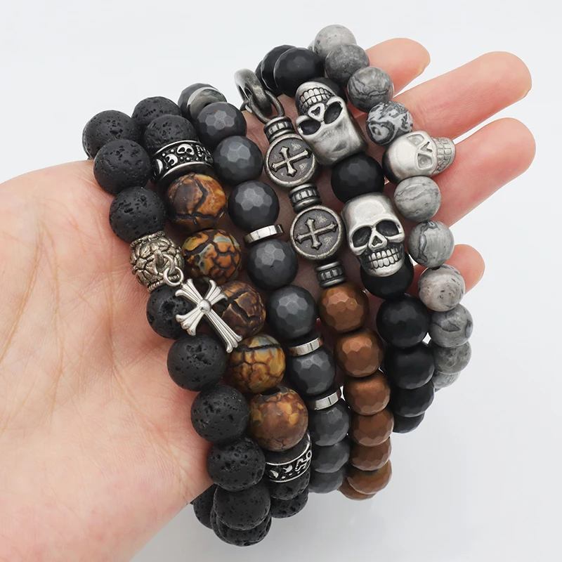 High quality 2021 new wholesale trendy man jewelry handmade custom charms natural stone beaded bracelets bangle, Steel
High quality 2021 new wholesale trendy man jewelry handmade custom charms natural stone beaded bracelets bangle, Steel