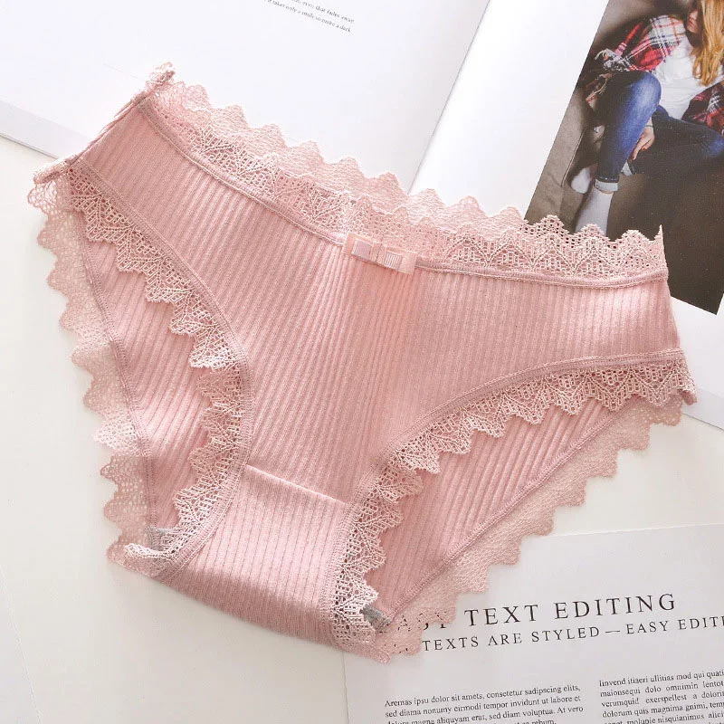 Women'S Soft Cotton Panties Girls Solid Color Ladies Sweet Lace Panties Cotton Underwear Pink Underwear Women Panties
Women'S Soft Cotton Panties Girls Solid Color Ladies Sweet Lace Panties Cotton Underwear Pink Underwear Women Panties