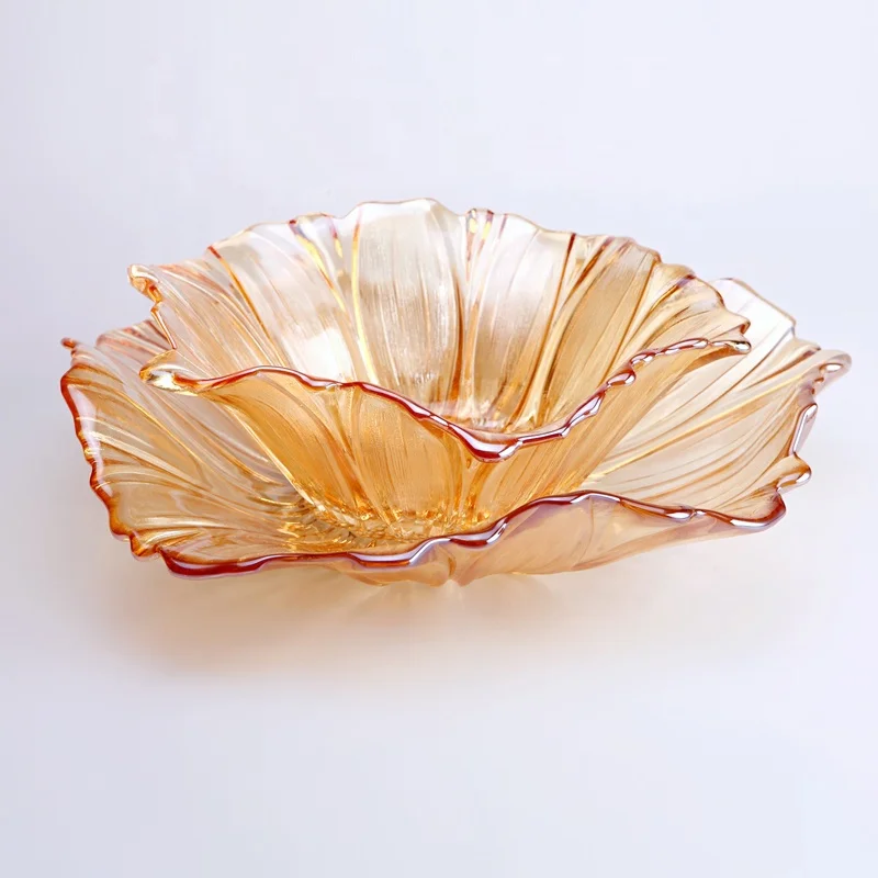 16 inch large golden decorative home Unique Color Sun Flower Shaped Salad Fruit Candy Glass Bowl Dish glass fruit bowl
16 inch large golden decorative home Unique Color Sun Flower Shaped Salad Fruit Candy Glass Bowl Dish glass fruit bowl