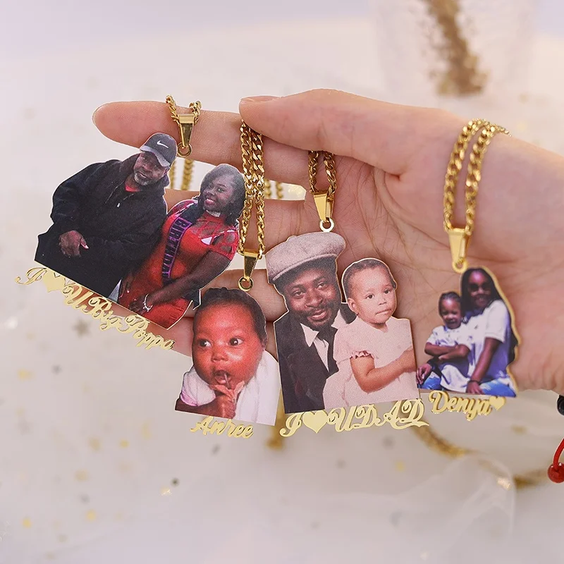 Gold Cuban Chain Custom Photo Necklace Customized Name Family Pendant Necklaces Personalized Color Picture Memory Jewelry Gifts, Silver /gold
Gold Cuban Chain Custom Photo Necklace Customized Name Family Pendant Necklaces Personalized Color Picture Memory Jewelry Gifts, Silver /gold