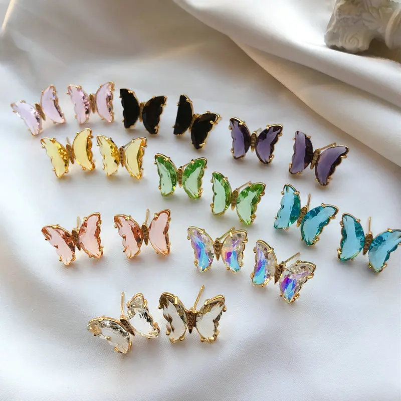 2020 new arrival red green yellow black pink butterfly crystal stud earrings for women fashion jewelry
2020 new arrival red green yellow black pink butterfly crystal stud earrings for women fashion jewelry