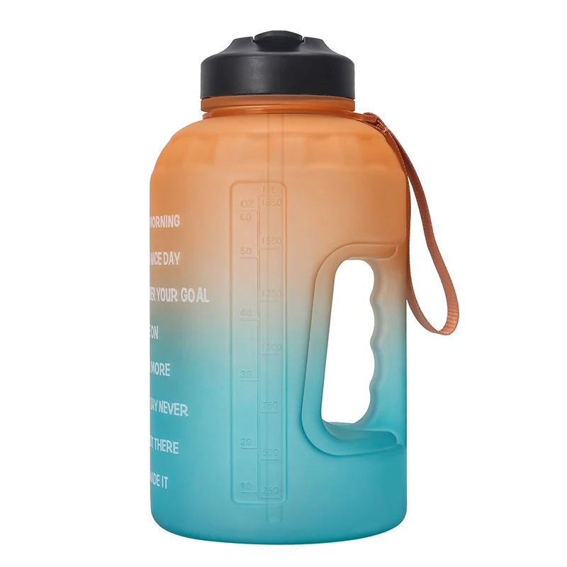 2021hot 2.2L half gallon sport water bottle Gradient color Large Capacity motivational Water Bottle Plastic custom color logo, Customized color
2021hot 2.2L half gallon sport water bottle Gradient color Large Capacity motivational Water Bottle Plastic custom color logo, Customized color