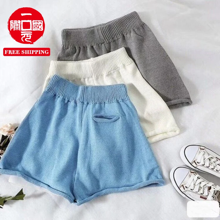 women's trousers 2021 fashion new solid color curled elastic high waist wide leg knitted casual shorts
women's trousers 2021 fashion new solid color curled elastic high waist wide leg knitted casual shorts