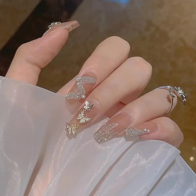 24pcs press on nail pink false nail butterfly rhinestone decoration long ballet nail glitter detachable artificial fingernail
24pcs press on nail pink false nail butterfly rhinestone decoration long ballet nail glitter detachable artificial fingernail
