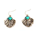 ed00945 Free Shipping Ladies Gold Leaf Emerald Crystal Jewelry Pendant Earrings Cheap Wholesale