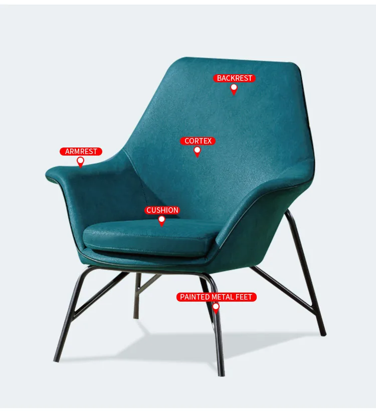 Office Room Modern Chair Seater Leather Seat Set Arm Chairs Leisure Furniture 1 Seccional Single Sofa