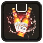 4.7 x 4.7 inch square restaurant black melamine rigid plastic bill holder tray with custom logo and photo print