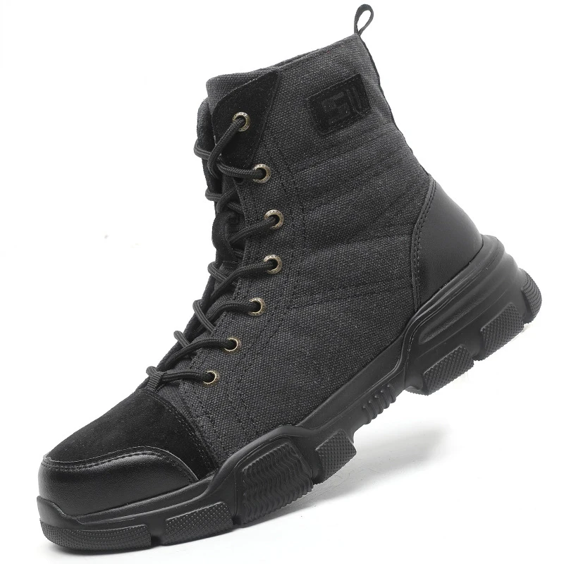 Steel Toe Work Boots Black High Top Industrial Safety Boots Lightweight Sneakers Safety Shoes for Men Women
Steel Toe Work Boots Black High Top Industrial Safety Boots Lightweight Sneakers Safety Shoes for Men Women