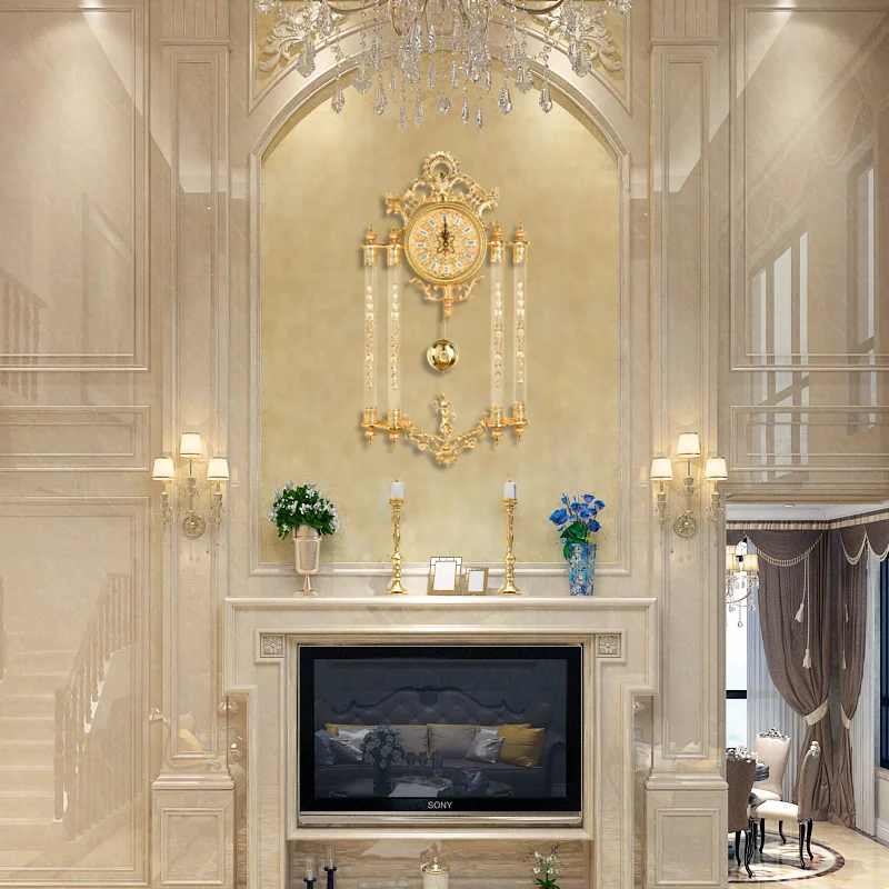 Luxury retro high-end copper wall clocks neoclassical creative fashion decoration clocks living room brass wall clocks, Golden
Luxury retro high-end copper wall clocks neoclassical creative fashion decoration clocks living room brass wall clocks, Golden