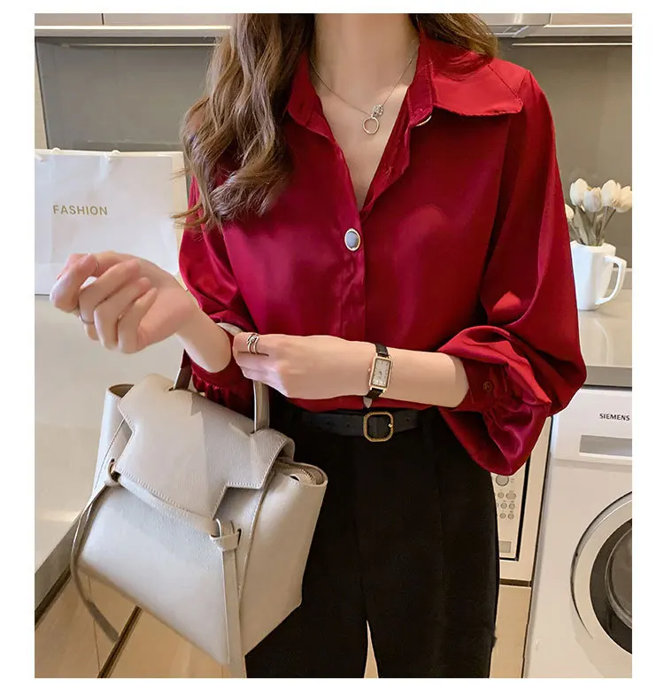 New Spring Autumn Women Fashion Satin Blouse Vintage Femme Oversized Street Shirts Elegant Silk
New Spring Autumn Women Fashion Satin Blouse Vintage Femme Oversized Street Shirts Elegant Silk