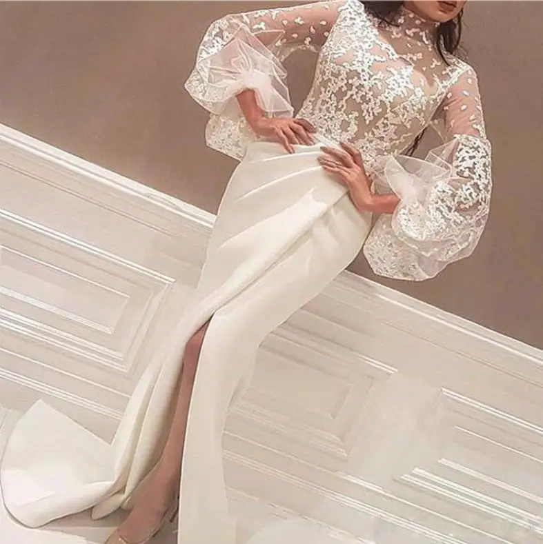 Wholesale new white Arabian party elegant embroidery dress round neck slit dress ladies Hubble puff sleeve evening dress
Wholesale new white Arabian party elegant embroidery dress round neck slit dress ladies Hubble puff sleeve evening dress