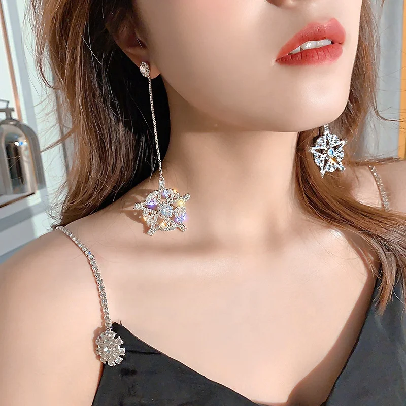 Big Pentagram Rhinestone Drop Earrings for Women Long Tassel Crystal Dangle Earrings Statement Earrings Jewelry, Picture shows
Big Pentagram Rhinestone Drop Earrings for Women Long Tassel Crystal Dangle Earrings Statement Earrings Jewelry, Picture shows