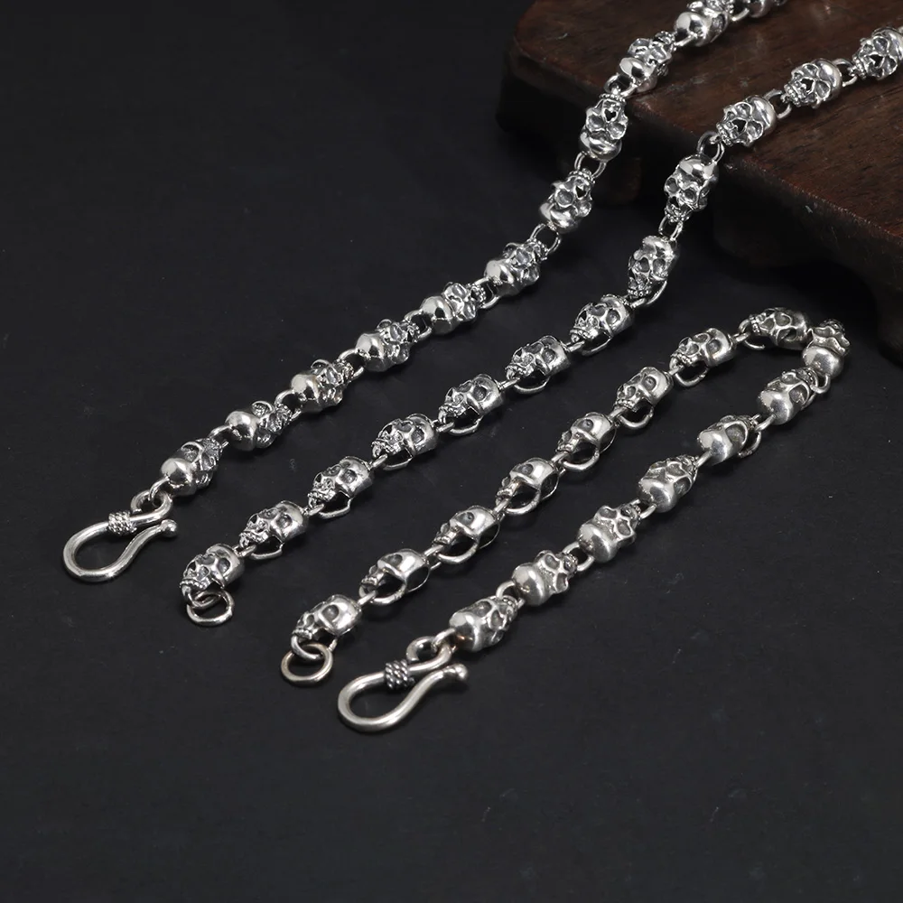 925 Sterling Silver Skull Chains Necklaces Bracelets for Men Women Original Retro Punk Thai Silver 925 Jewelry Necklace
925 Sterling Silver Skull Chains Necklaces Bracelets for Men Women Original Retro Punk Thai Silver 925 Jewelry Necklace