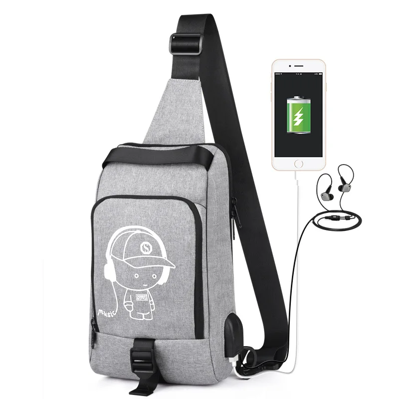 European and American trend all-match men's and women's waist bag USB chest bag Fashionable Oxford cloth messenger bag, Music usb color
European and American trend all-match men's and women's waist bag USB chest bag Fashionable Oxford cloth messenger bag, Music usb color
