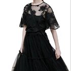 Half sleeve lace spliced embroidery elegant 2020 ladies shirts womens blouses tops