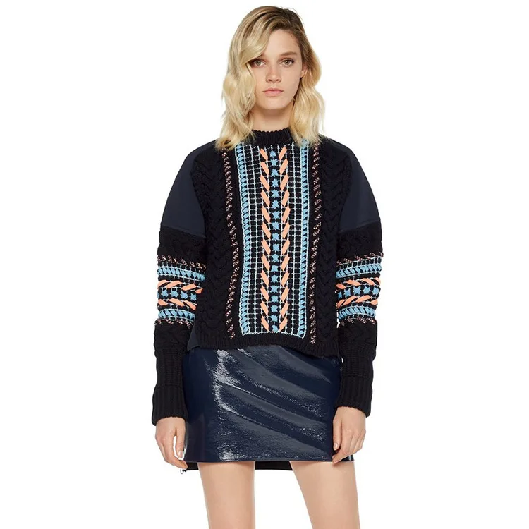 Factory wholesale new star European custom handmake wool knit pullover sweater for women
Factory wholesale new star European custom handmake wool knit pullover sweater for women