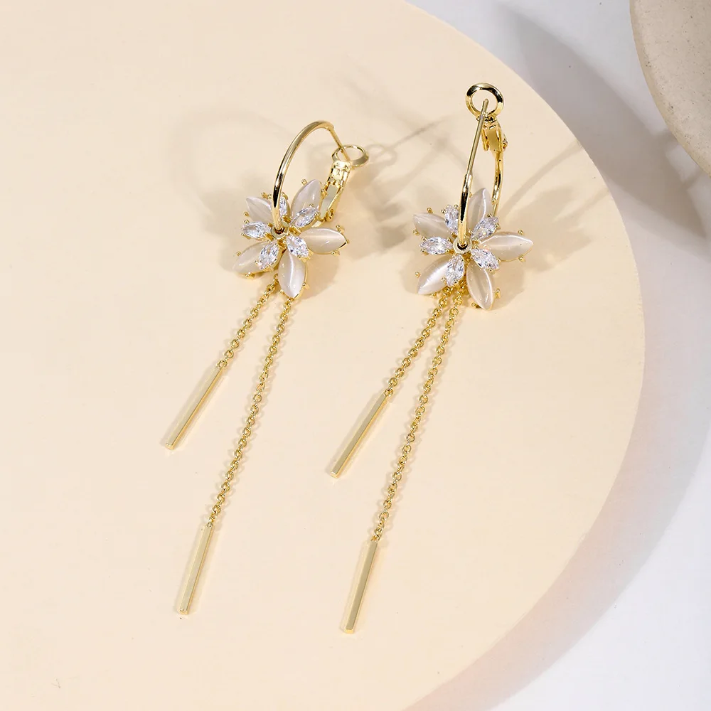 Fashion Jewelry Long Tassel Chain Flower Hoop Earrings Trendy Luxury Fish tail/Flower Earrings For Women Accessories
Fashion Jewelry Long Tassel Chain Flower Hoop Earrings Trendy Luxury Fish tail/Flower Earrings For Women Accessories