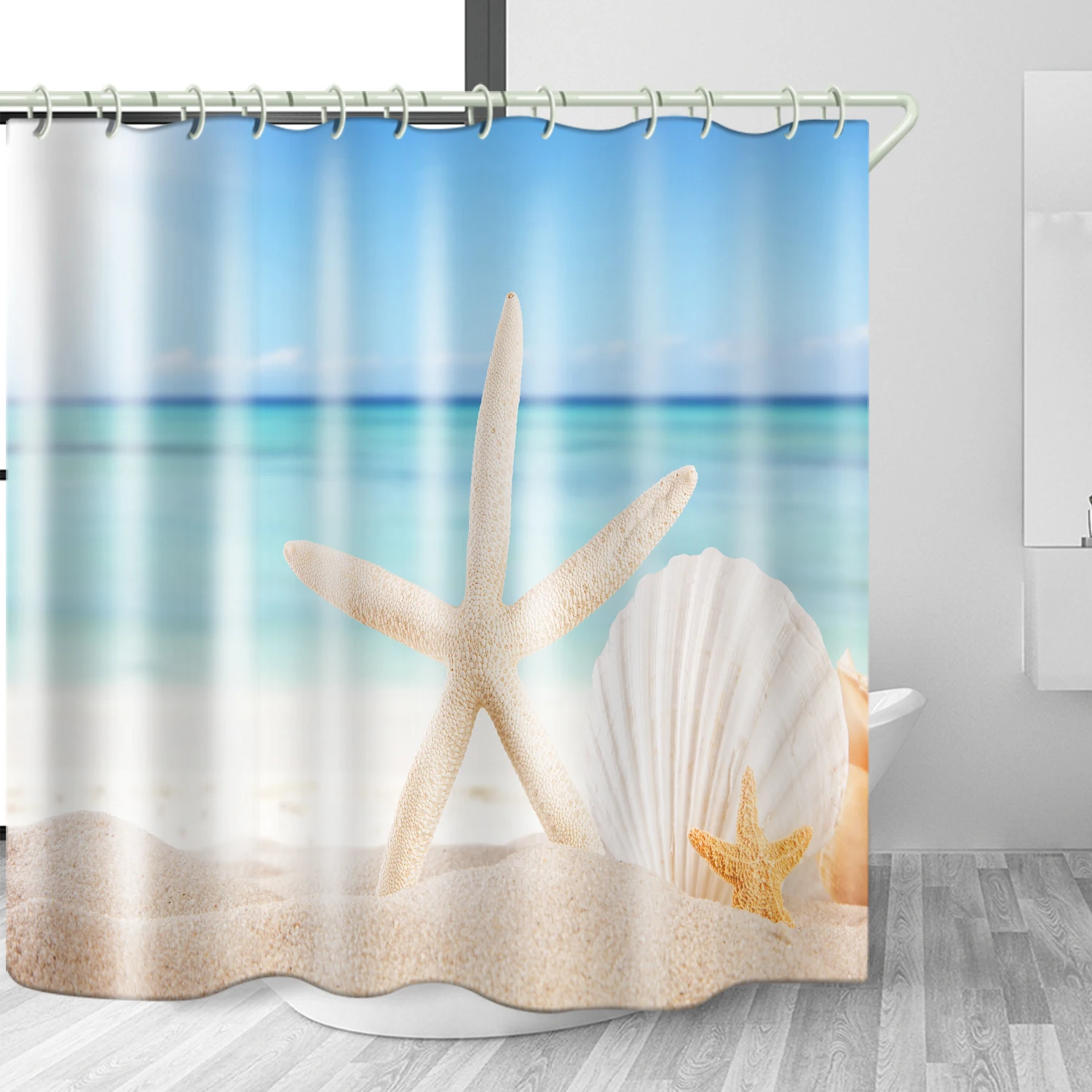 Sun beach five-pointed star theme bathroom decoration bathtub waterproof lining custom printed shower curtain, Picture
Sun beach five-pointed star theme bathroom decoration bathtub waterproof lining custom printed shower curtain, Picture
