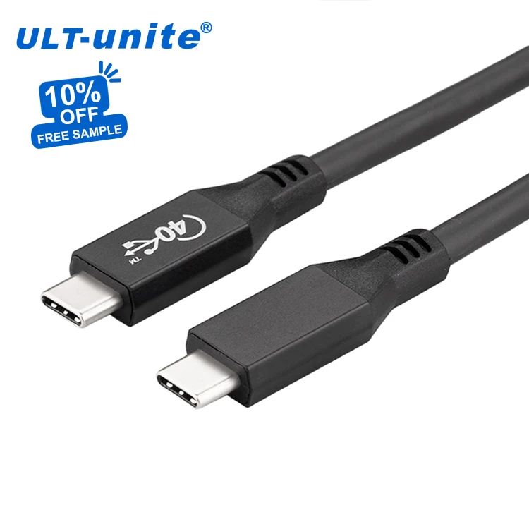 

ULT-unite USB-IF Certified 0.8m Coaxial USB 4.0 Cable Thunderbolt 3 Compatible 40Gbps PD 100W Charging Full Featured USB4 Cable