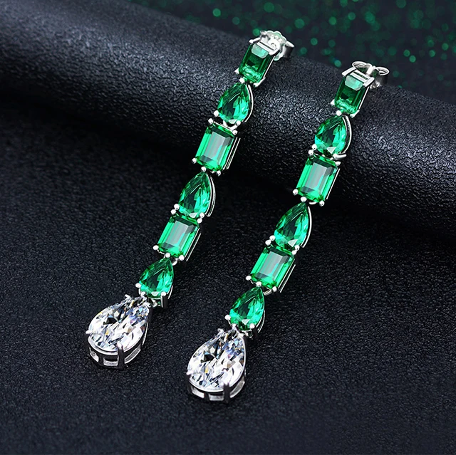 925 Sterling Silver Earring Emerald Cut Gemstone Drop Earrings Fine Jewelry Women green emerald earrings
925 Sterling Silver Earring Emerald Cut Gemstone Drop Earrings Fine Jewelry Women green emerald earrings