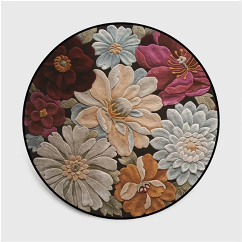 European style 3D three-dimensional flower plant round bedroom door living room crystal velvet non-slip floor mat carpet
European style 3D three-dimensional flower plant round bedroom door living room crystal velvet non-slip floor mat carpet