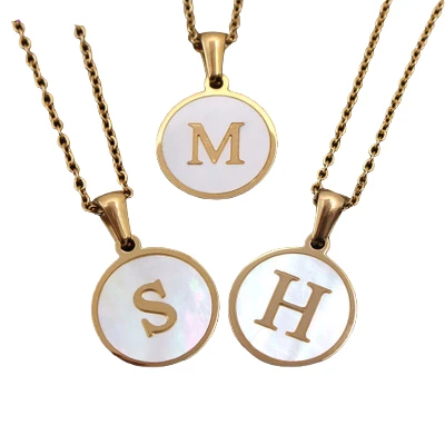 Fashion Delicate Stainless Steel Circle Shell 26 Letters Initial Pendant Necklace for Women, Silver color
Fashion Delicate Stainless Steel Circle Shell 26 Letters Initial Pendant Necklace for Women, Silver color