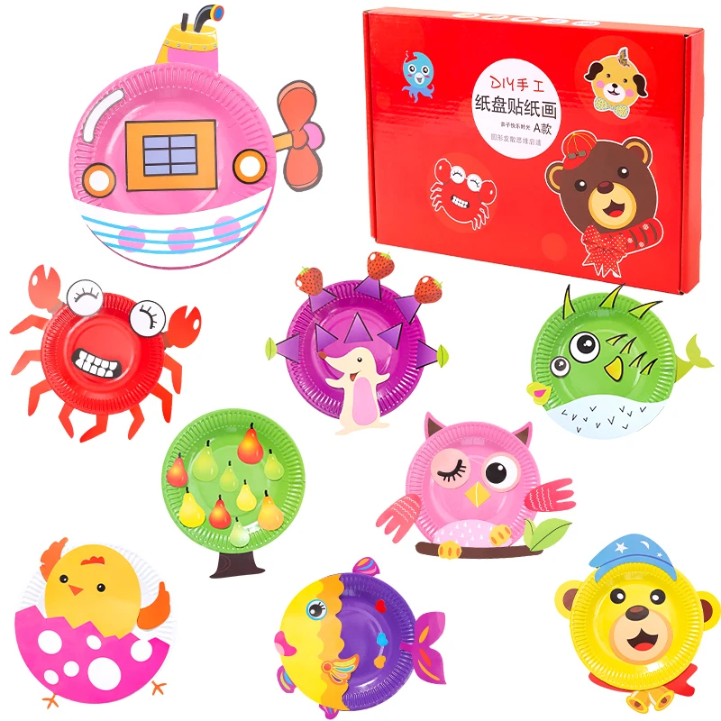 DIY Art craft kit Handmade Cartoon animal paper plate sticker Creative Educational for Kids 3D Toys
DIY Art craft kit Handmade Cartoon animal paper plate sticker Creative Educational for Kids 3D Toys
