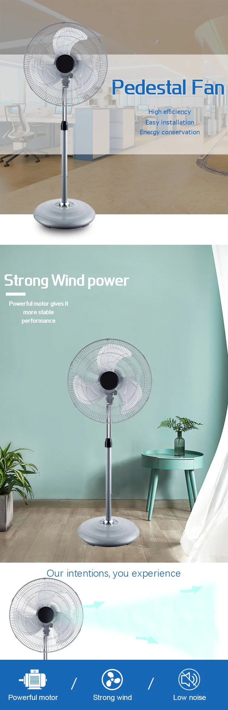 Pedestal Fan, Portable, 90, Metal - detail 10
