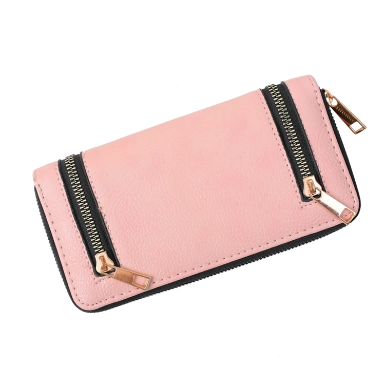 2021 Fashion Pink Long Clutch Wallet Ladies PU Leather Purse With Zipper, Customized color
2021 Fashion Pink Long Clutch Wallet Ladies PU Leather Purse With Zipper, Customized color