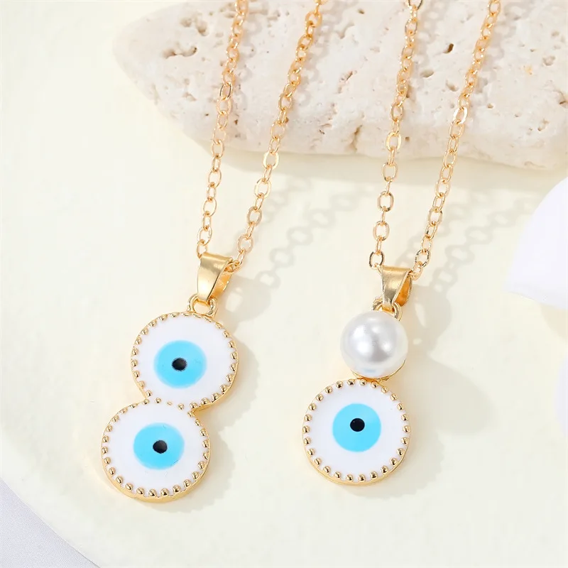 Hot Sale Trendy Gold Plated Devil Eyes Necklace Round Blue Evil Eyes Big Pearl Pendant Necklace For Women
Hot Sale Trendy Gold Plated Devil Eyes Necklace Round Blue Evil Eyes Big Pearl Pendant Necklace For Women