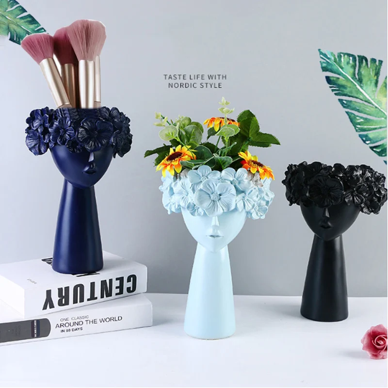 Resin Vase Home Decor Art Statue European Style Flower Pot Makeup Brush Holder Modern Ornaments
Resin Vase Home Decor Art Statue European Style Flower Pot Makeup Brush Holder Modern Ornaments