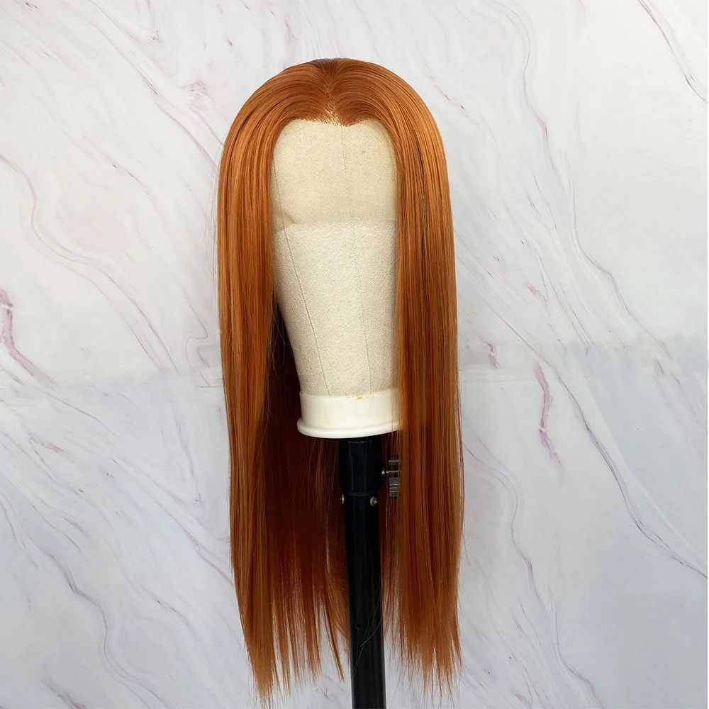 New Style Synthetic Lace Front Hair Wig Long Straight Orange Color Silky Wigs With Free Points Wholesale Wig For Daily Use
New Style Synthetic Lace Front Hair Wig Long Straight Orange Color Silky Wigs With Free Points Wholesale Wig For Daily Use
