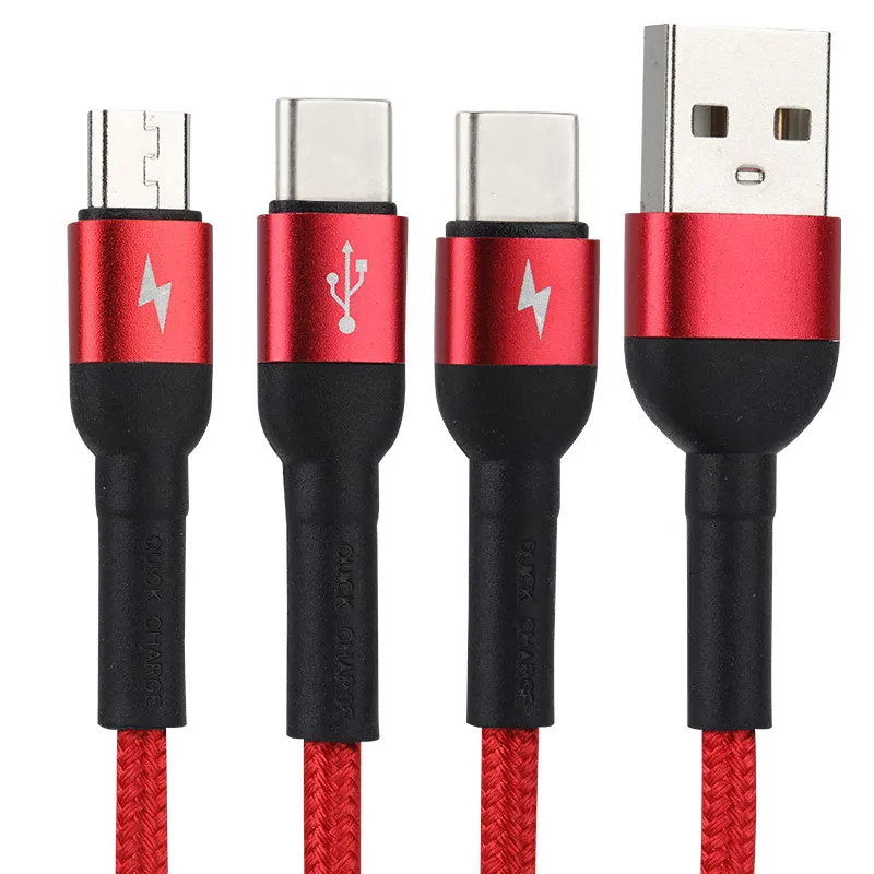 USB Charging Cable 3 In 1 USB Cable Micro USB C For Phones Charger Cable Data Transfer, Black, white, red, customization
USB Charging Cable 3 In 1 USB Cable Micro USB C For Phones Charger Cable Data Transfer, Black, white, red, customization