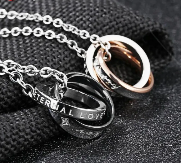 Couple stainless steel necklace chain woman i love you ring choker necklace, As picture
Couple stainless steel necklace chain woman i love you ring choker necklace, As picture