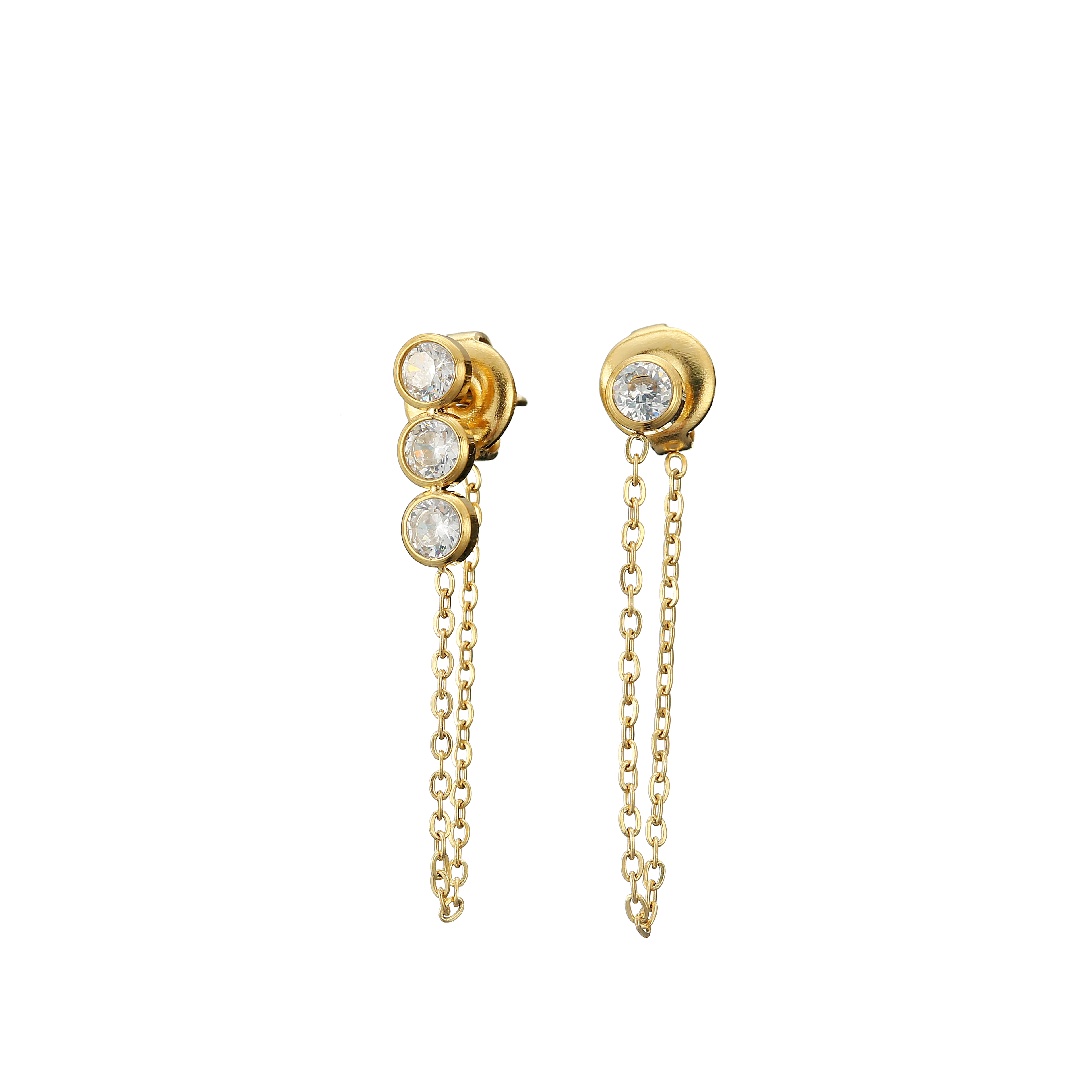 Customize Jewelry Gold Plated Stainless Steel Earring Zircon Stud Earrings Ear Piercing Chain Earring for Women, Silver/gold/rose gold
Customize Jewelry Gold Plated Stainless Steel Earring Zircon Stud Earrings Ear Piercing Chain Earring for Women, Silver/gold/rose gold