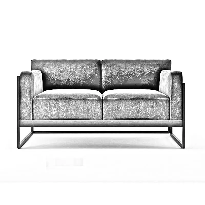 furniture home meeting office set iron gold metal fram fabric couch living room sofa