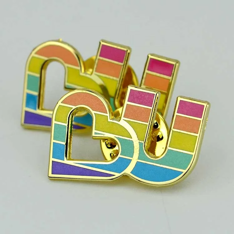 Factory direct selling excellent quality glitter pin hard enamel pins with backing custom