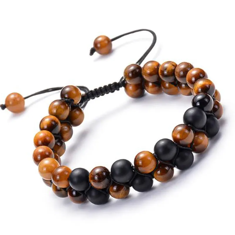 Natural Stone Knotted Bracelets Handmade Braided Double Layer Lava Bracelet Men Women Adjustable Energy Colorful Beaded Bangl, Customized color
Natural Stone Knotted Bracelets Handmade Braided Double Layer Lava Bracelet Men Women Adjustable Energy Colorful Beaded Bangl, Customized color