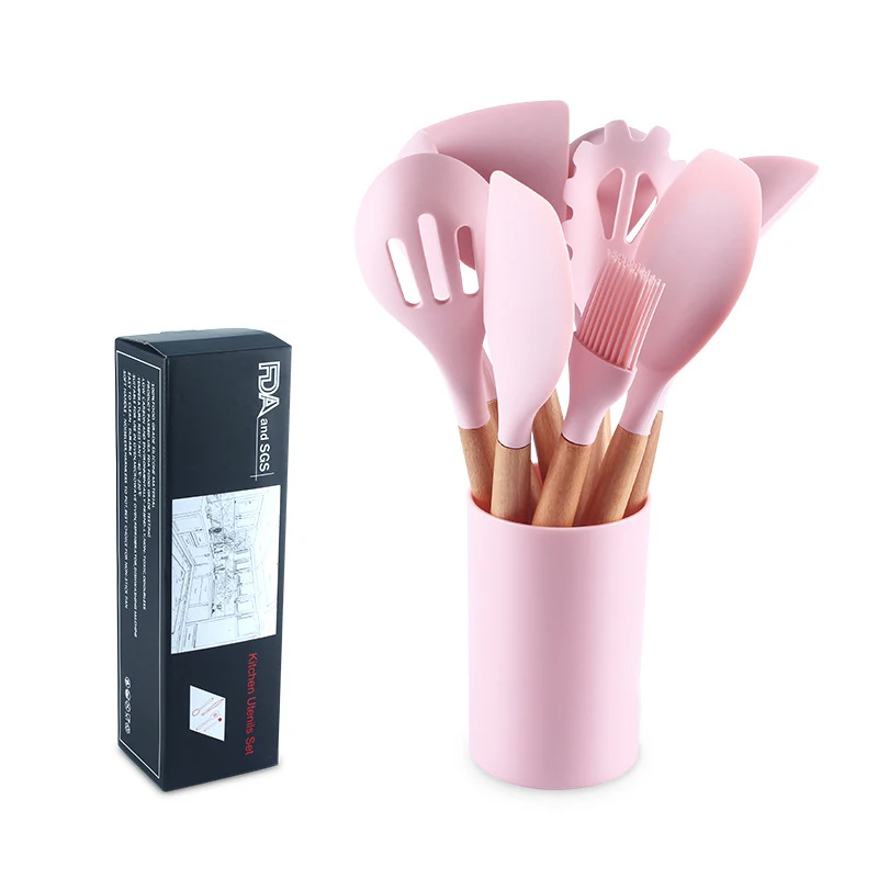 Kitchen Kitchenware utensils set silicone teak wood 10 pcs pakkawood silicone kitchen utensils set, Customized color
Kitchen Kitchenware utensils set silicone teak wood 10 pcs pakkawood silicone kitchen utensils set, Customized color